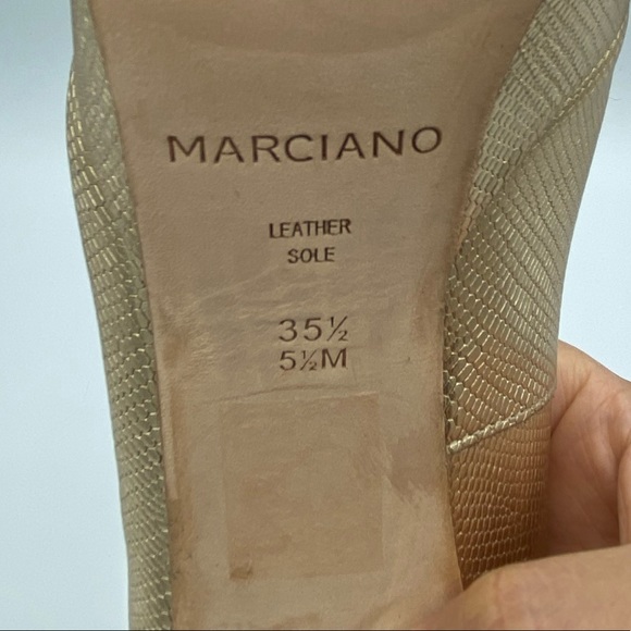 Marciano Sexy Gold Leather Heels - Picture 9 of 13
